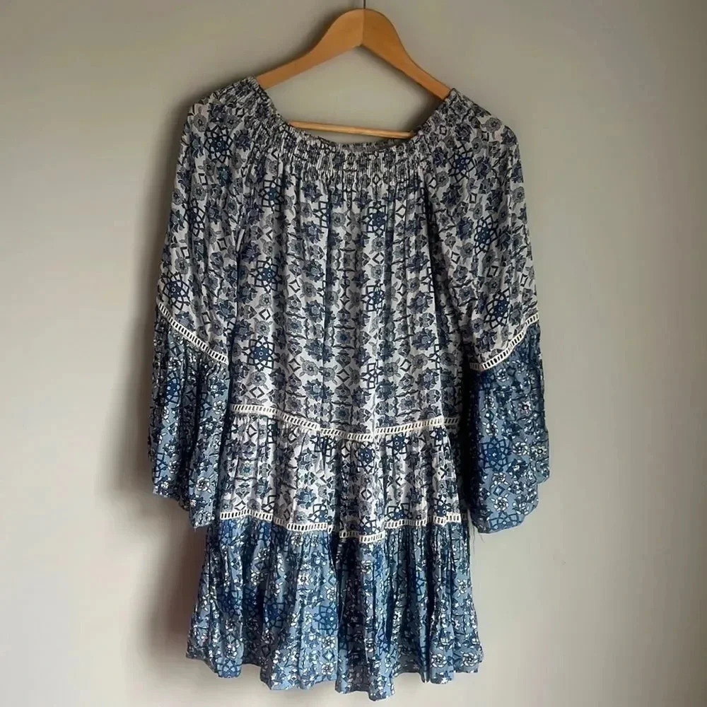 MISS JUNE BLUE FLORAL MINI DRESS